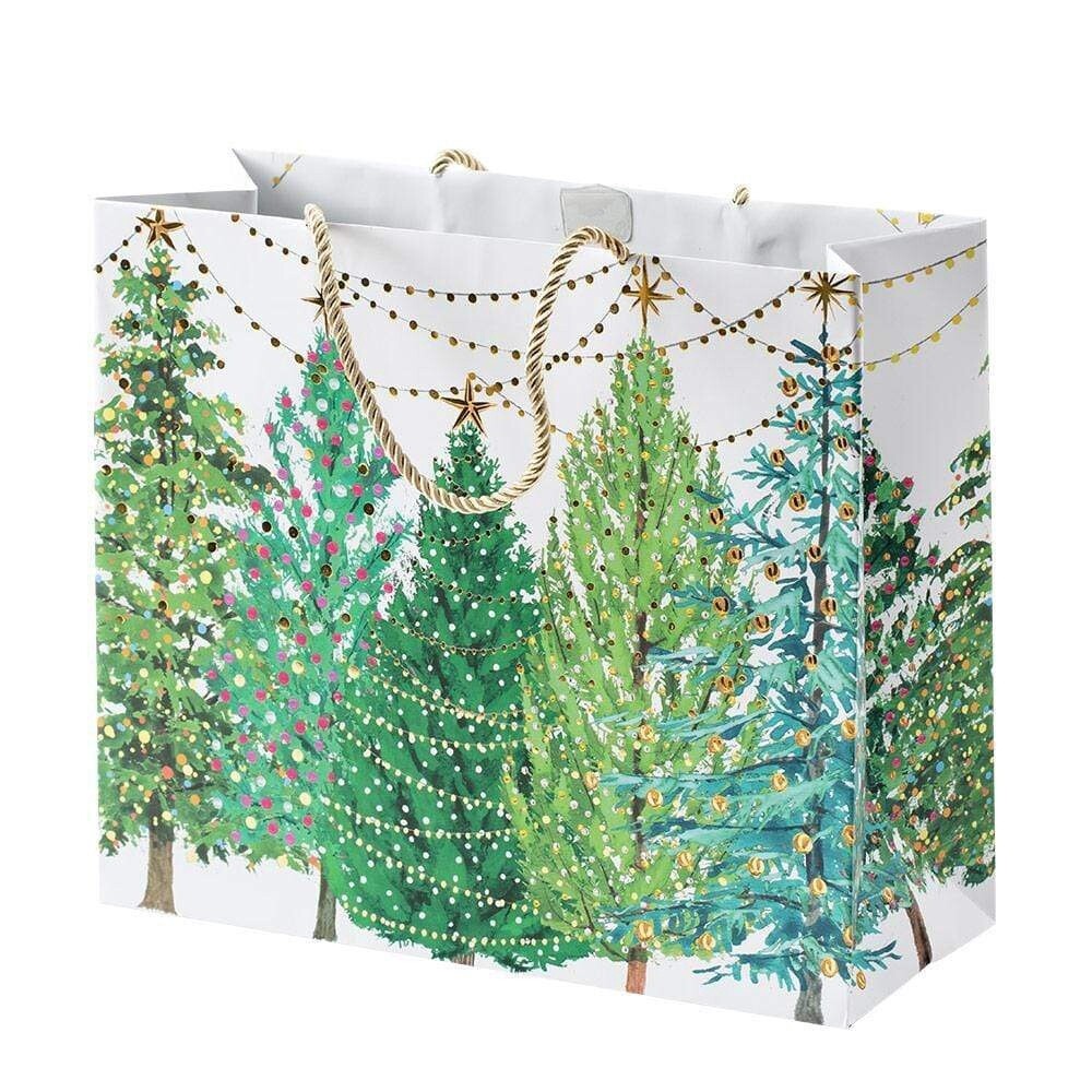 Christmas Trees with Lights Large Gift Bag