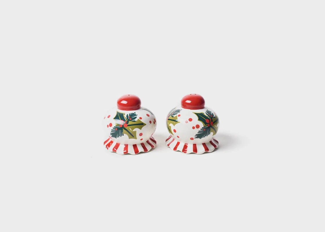 Holly Ruffle Salt and Pepper Shaker Set