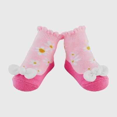 Pink Daisy Baby Socks