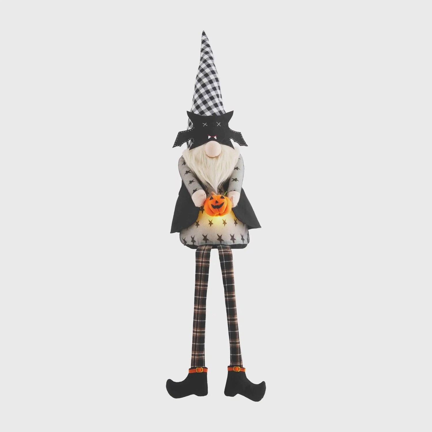Light-Up Dangle Leg Gnome, Description: Bat