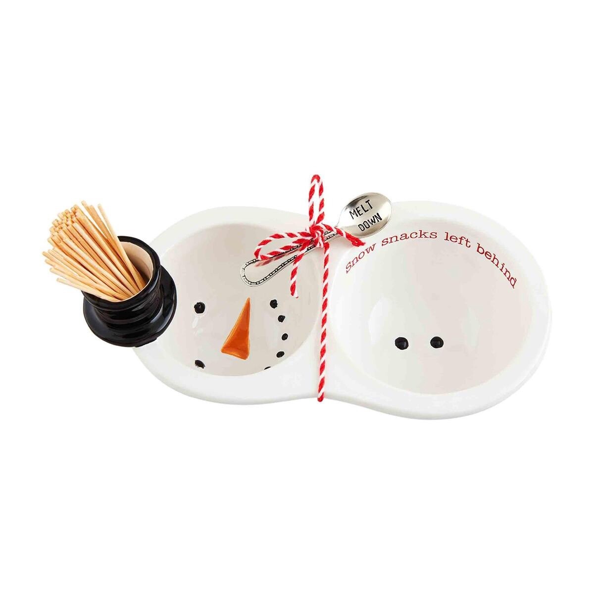 Snowman Double Dish Toothpick Set