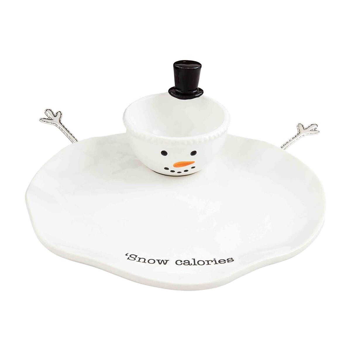 Melted Snowman Chip &amp; Dip Server