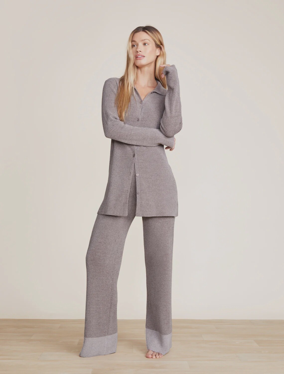CozyChic Ultra Lite® Ribbed Button Down Cardigan, Colour: Beach Rock, Size: X-Small
