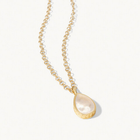 Naia Teardrop Necklace 20&quot; Pearlescent