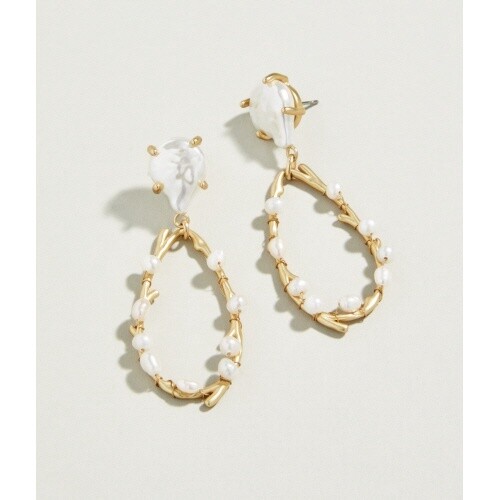 Sea Coral Pearl Earrings