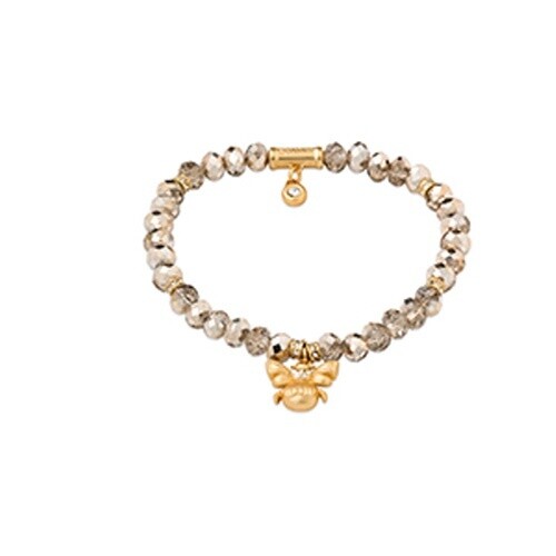 Stretch Bracelet 6mm Rose Sparkle/Bee