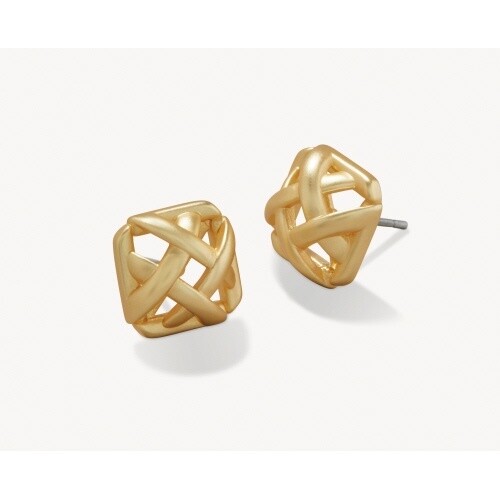 Cane Stud Earrings Gold