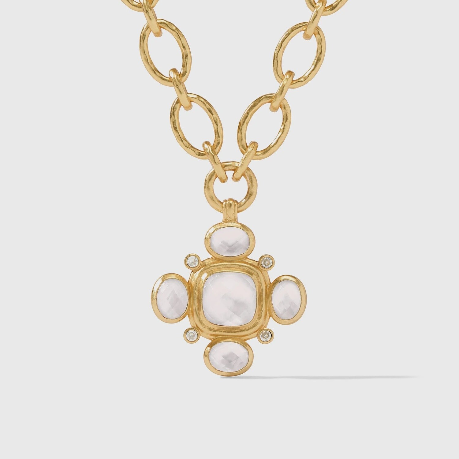 Tudor Statement Necklace, Colour: Iridescent Clear Crystal