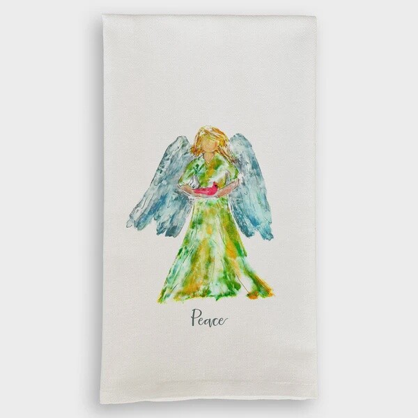 Green Angel with Cardinal Tea Towel