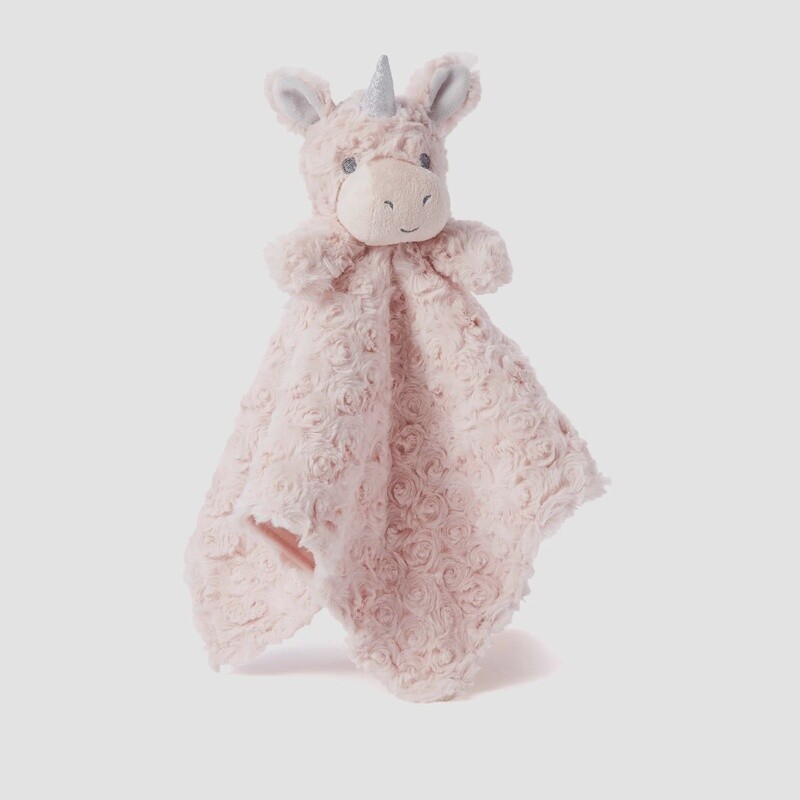 Pink Swirl Unicorn Baby Security Blanket
