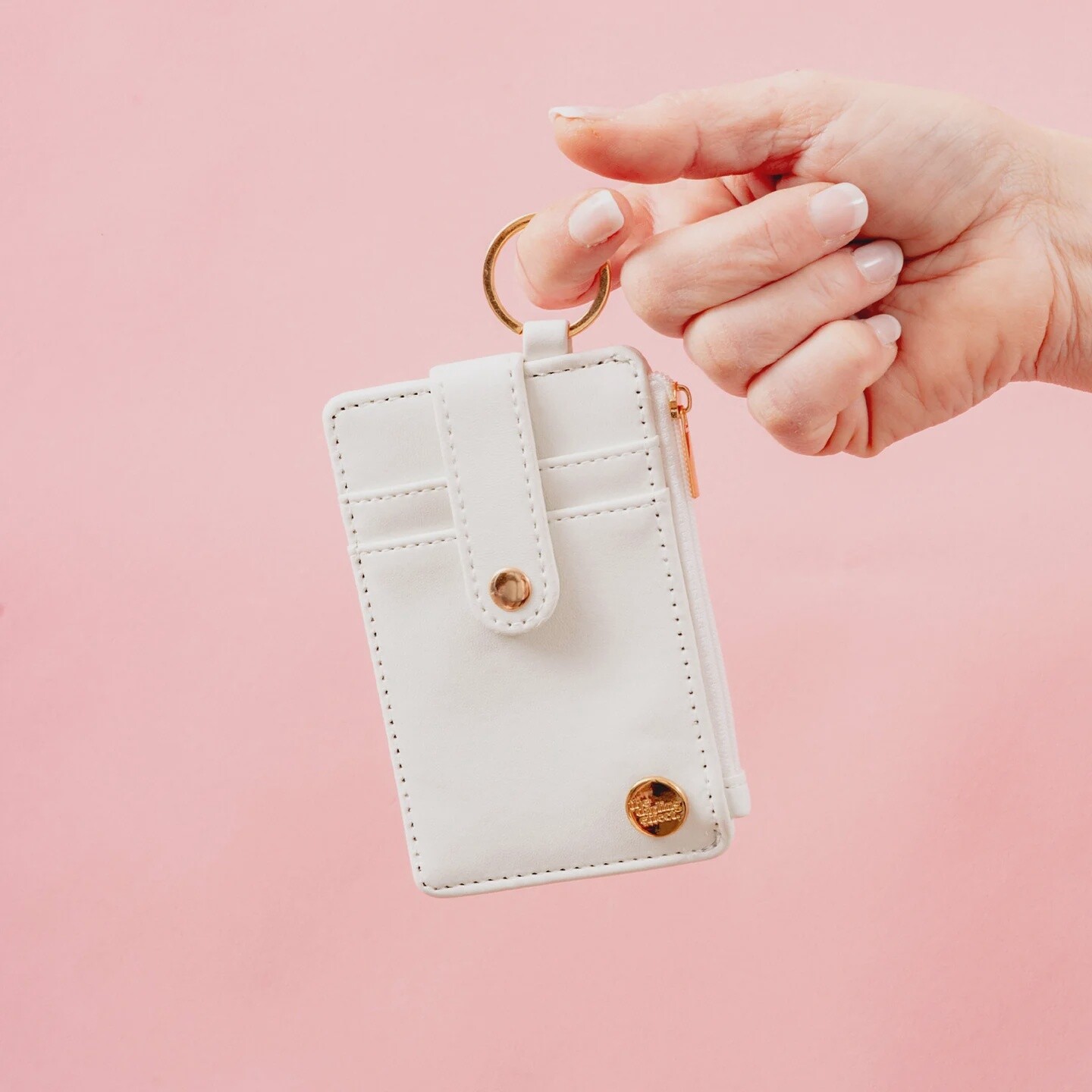 Keychain Card Wallet-, Colour: White
