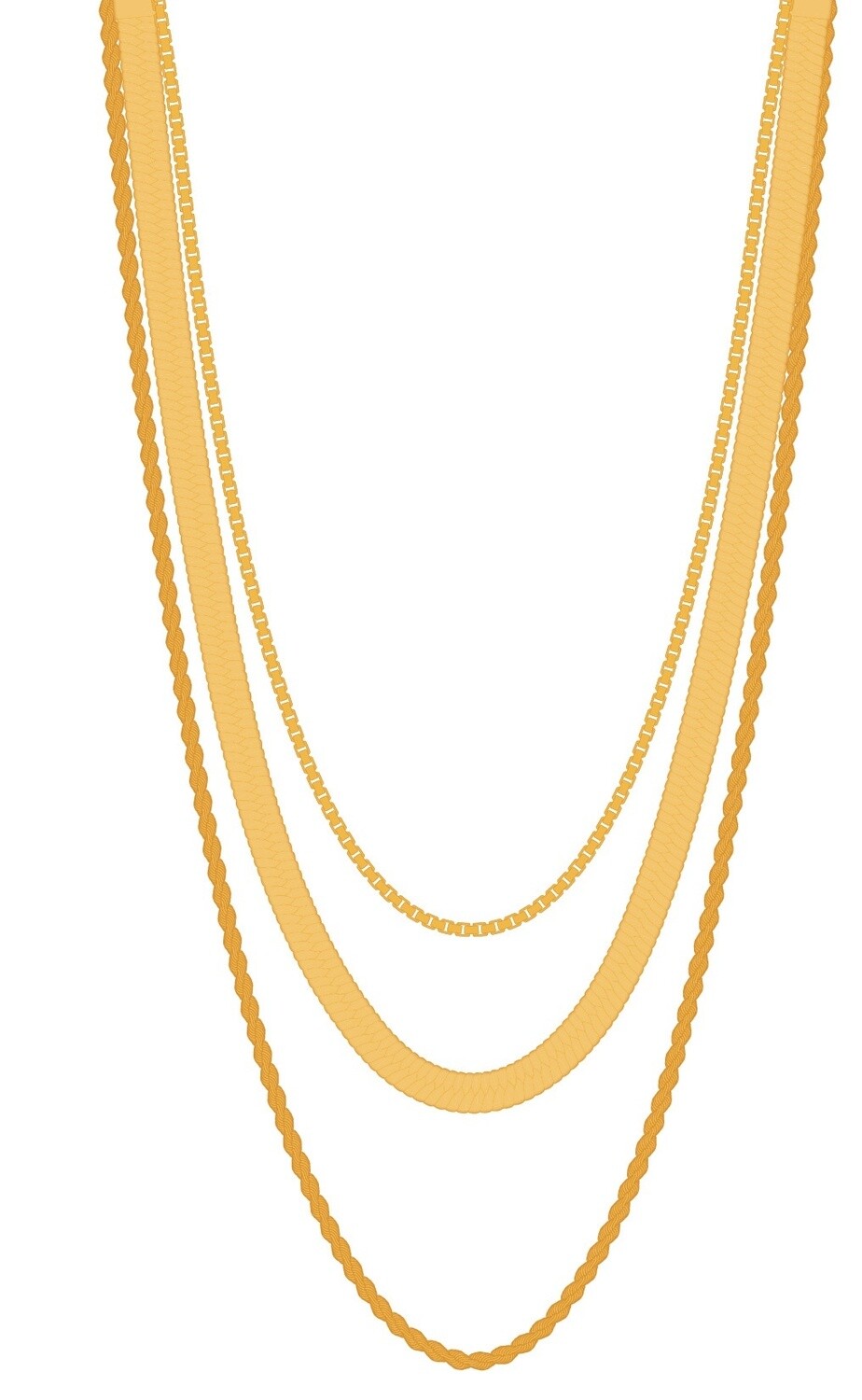 SP Folly Field Layered Necklace 18&quot; Gold
