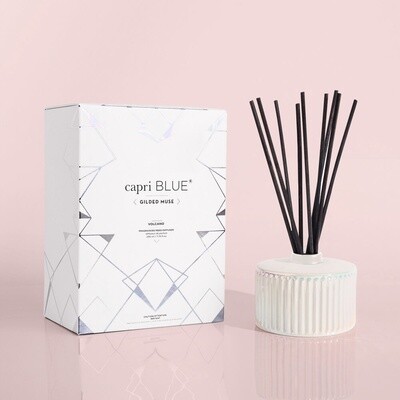 Capri Blue Volcano Reed Diffuser, White Opal Gilded, 7.75 fl oz