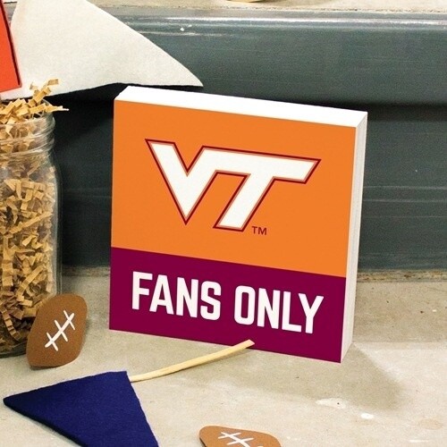 Virginia Tech Hokies Fans Only Word Block
