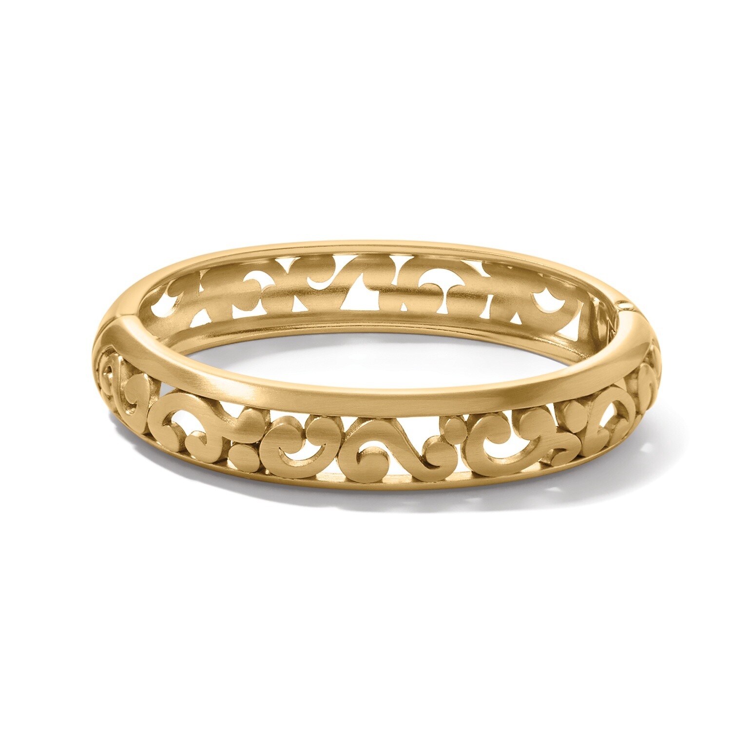 Contempo Medium Hinged Bangle-Gold