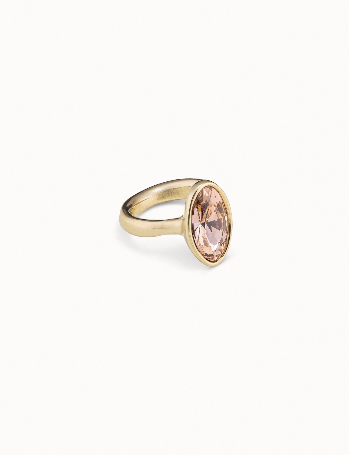 The Queen Ring, Size: 15, Colour: Gold/Pink Stone