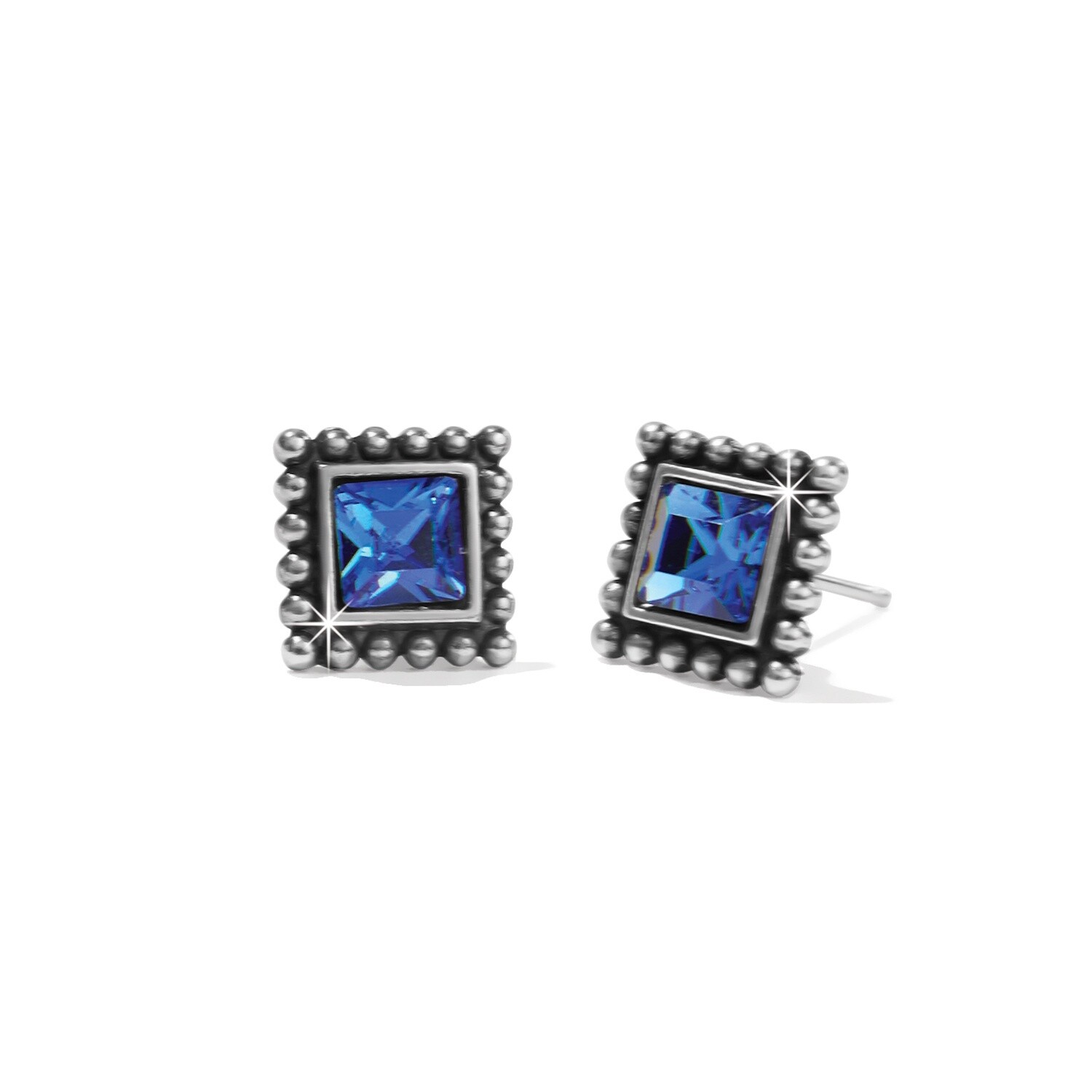 Sparkle Square Mini Post Earrings, Colour: Blue