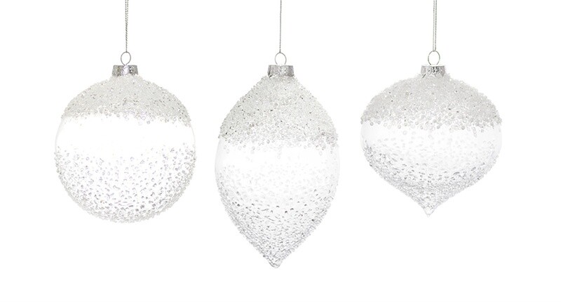 Large White Glitter Ornament