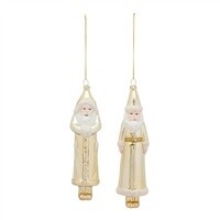 Gold Santa Glass Ornament