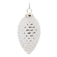 White Glass Pinecone Ornament
