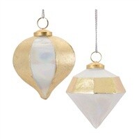Gold and White Diamond Ornament