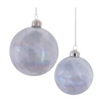 White Iridescent Ball Ornament