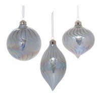 Grey Iridescent Swirl Ornament