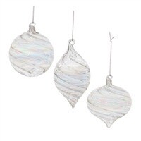 Clear Glass Swirl Ornament