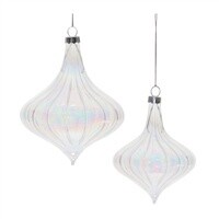 White Iridescent Onion Ornament