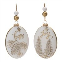 White and Gold Oval Ornament