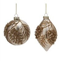 Gold and Brown Ornament with Pinecones