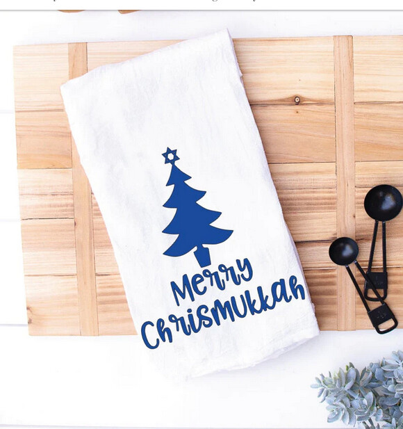 Oy to the World Hanukkah Tea Towel