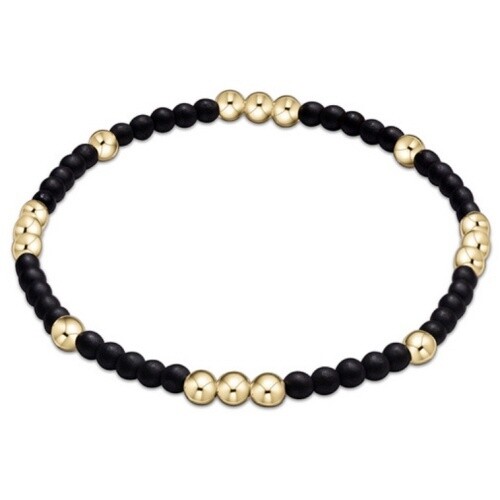Worthy Pattern 3mm Bead Bracelet - Matte Onyx