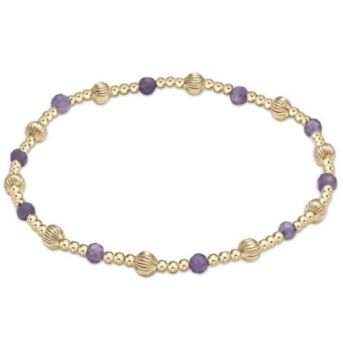 Dignity Sincerity Pattern 4mm Bead Bracelet - Amethyst
