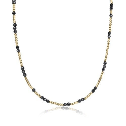 15&quot; Choker Hope Unwritten Gemstone - Faceted Hematite