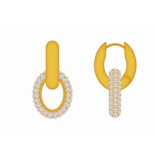 DNR-SP Wexford Harbour Convertible Hoop Earrings Crystal