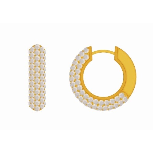 SP Shine On PavT Hoop Earrings 18mm Crystal