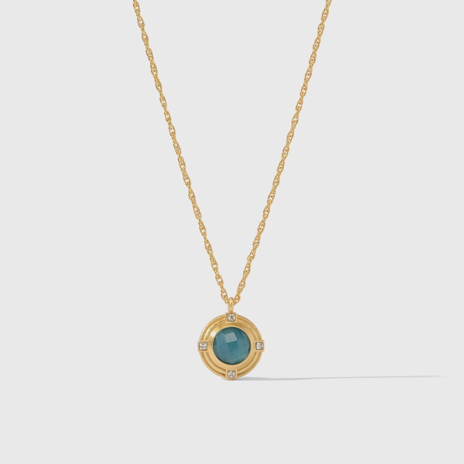 Astor Solitaire Necklace, Colour: Iridescent Peacock Blue