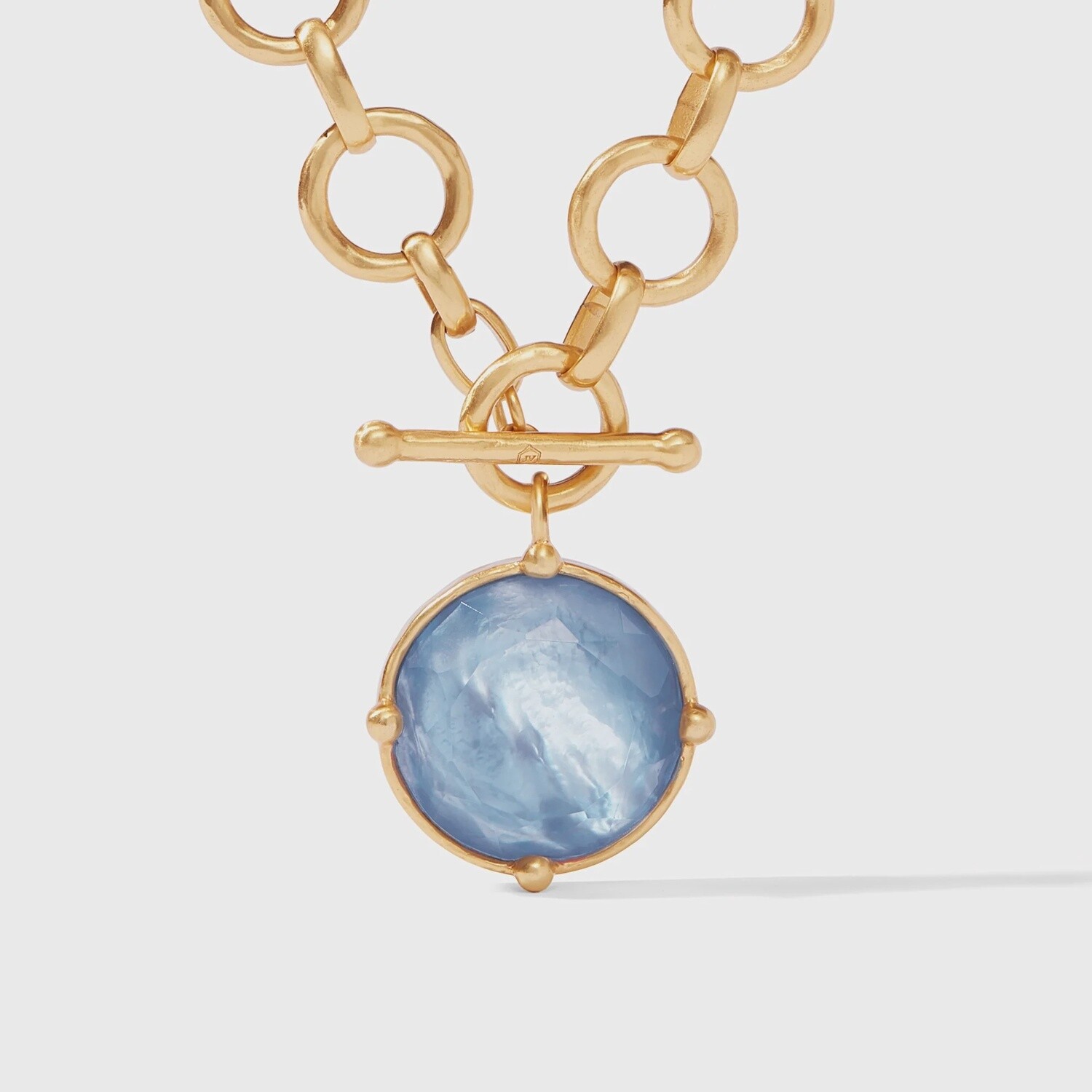 Honeybee Statement Necklace - Chalcedony Blue