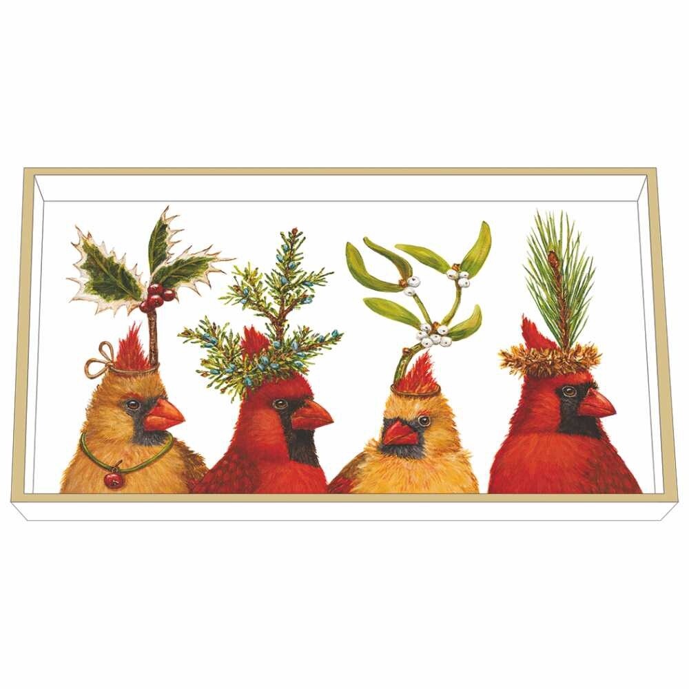 Holiday Party Wood-Lacquered Vanity Tray