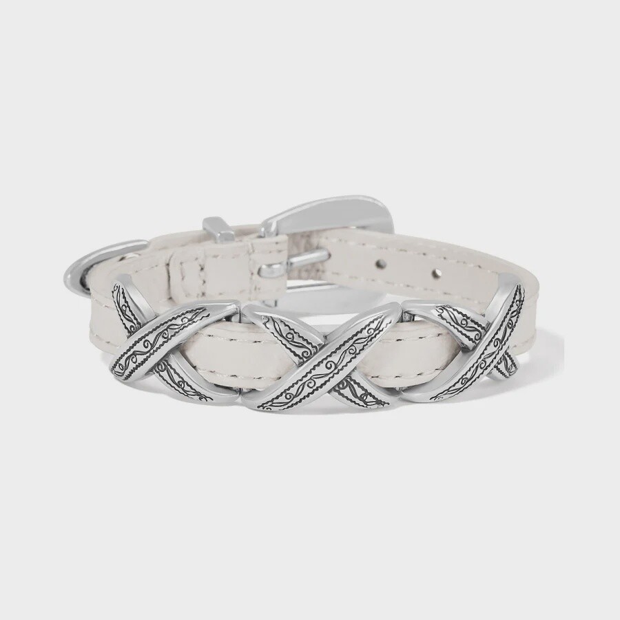 Kriss Kross Etched Bandit Bracelet-, Colour: Optic White