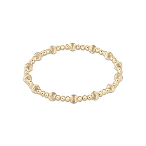 Extends - Dignity Sincerity Pattern 5mm Bead Bracelet - Gold