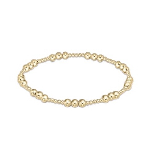 Extends - Classic Joy Pattern 4mm Bead Bracelet - Gold