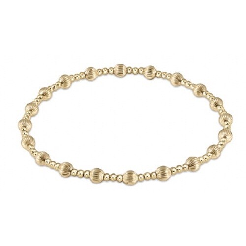 Extends - Dignity Sincerity Pattern 4mm Bead Bracelet - Gold