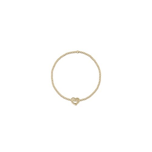 Extends - Classic Gold 2mm Bead Bracelet - Love Small Gold Charm