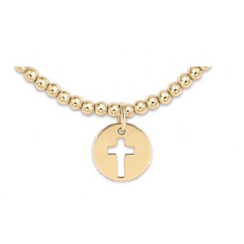 Extends - Classic Gold 3mm Bead Bracelet - Blessed Gold Disc