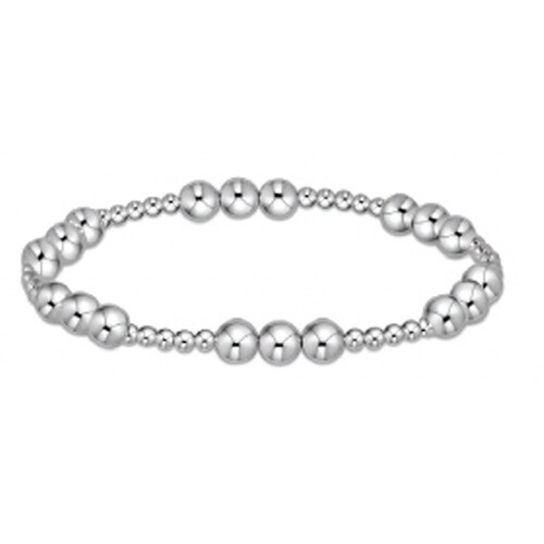 Extends - Classic Joy Pattern 6mm Bead Bracelet - Sterling
