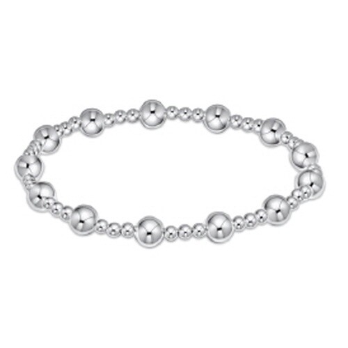 Extends - Classic Sincerity Pattern 6mm Bead Bracelet - Sterling