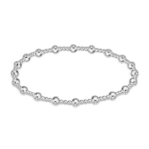Extends - Classic Sincerity Pattern 4mm Bead Bracelet - Sterling