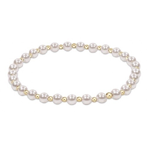 Extends - Classic Grateful Pattern 4mm Bead Bracelet - Pearl